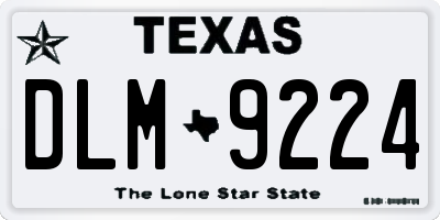 TX license plate DLM9224