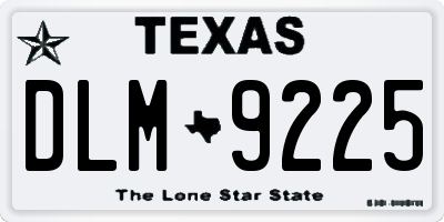TX license plate DLM9225