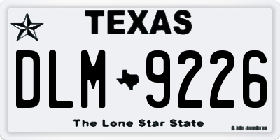 TX license plate DLM9226