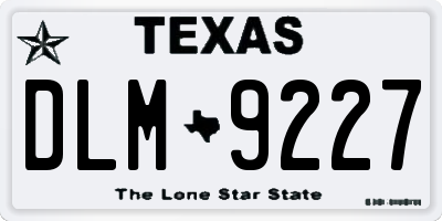 TX license plate DLM9227