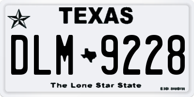 TX license plate DLM9228