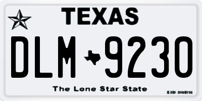 TX license plate DLM9230