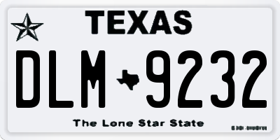 TX license plate DLM9232