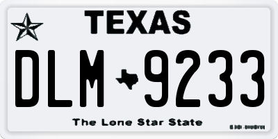 TX license plate DLM9233