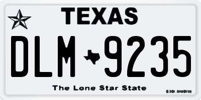 TX license plate DLM9235