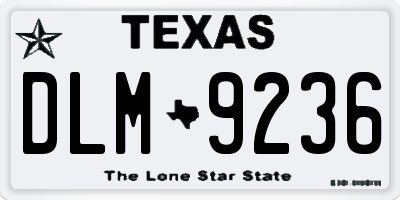 TX license plate DLM9236