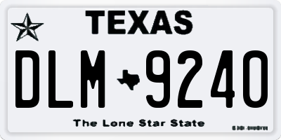 TX license plate DLM9240