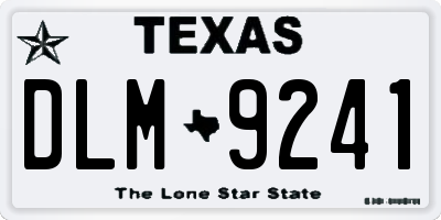 TX license plate DLM9241