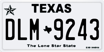TX license plate DLM9243