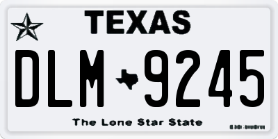 TX license plate DLM9245