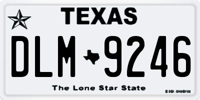 TX license plate DLM9246