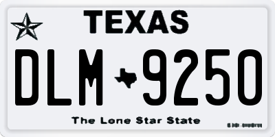 TX license plate DLM9250
