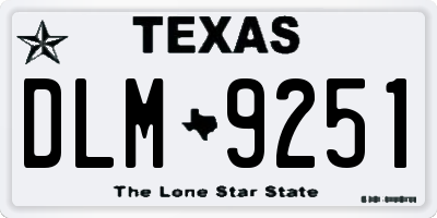 TX license plate DLM9251