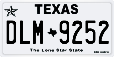 TX license plate DLM9252