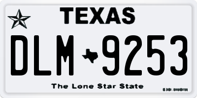 TX license plate DLM9253