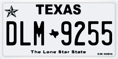 TX license plate DLM9255