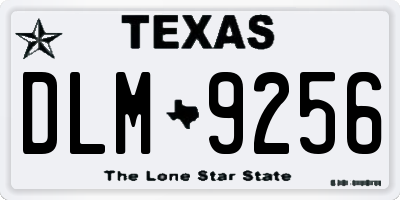 TX license plate DLM9256