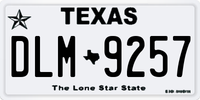 TX license plate DLM9257