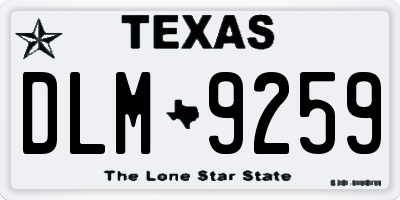 TX license plate DLM9259