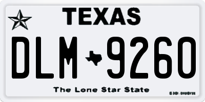 TX license plate DLM9260