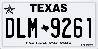 TX license plate DLM9261