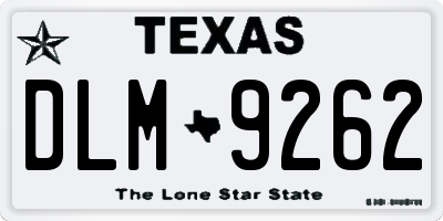 TX license plate DLM9262