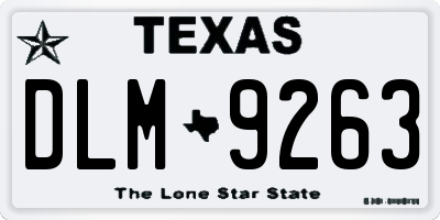 TX license plate DLM9263