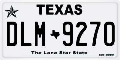 TX license plate DLM9270