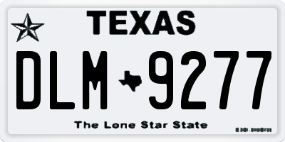 TX license plate DLM9277