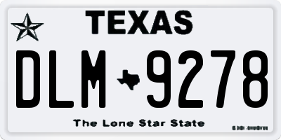 TX license plate DLM9278