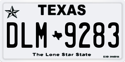 TX license plate DLM9283