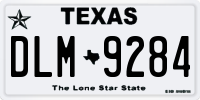 TX license plate DLM9284