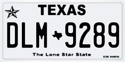 TX license plate DLM9289