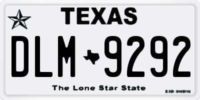 TX license plate DLM9292