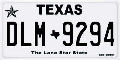 TX license plate DLM9294