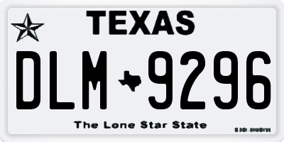 TX license plate DLM9296