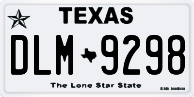 TX license plate DLM9298