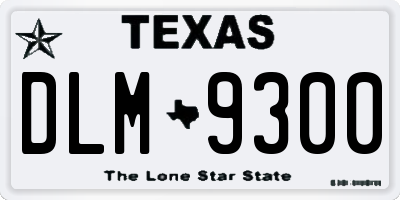 TX license plate DLM9300