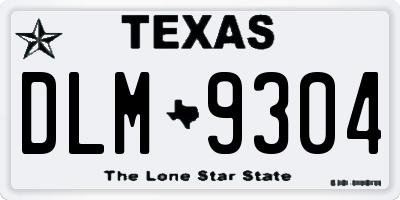 TX license plate DLM9304