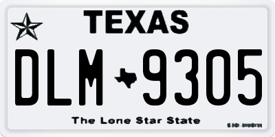 TX license plate DLM9305