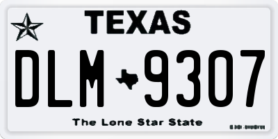 TX license plate DLM9307