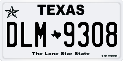 TX license plate DLM9308