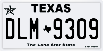 TX license plate DLM9309