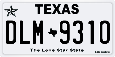 TX license plate DLM9310