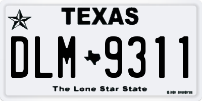TX license plate DLM9311