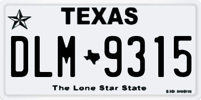 TX license plate DLM9315