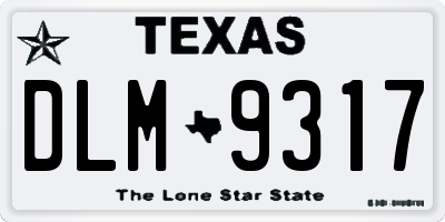 TX license plate DLM9317