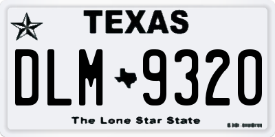 TX license plate DLM9320