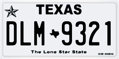 TX license plate DLM9321