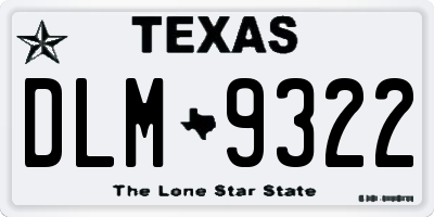 TX license plate DLM9322